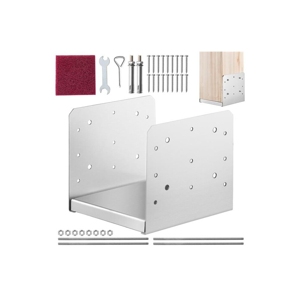 Vevor BBLZDZBXG1PCHNWISV0 8 x 8 in. Post Base, Stainless Steel Adjustable Post Anchor Bracket