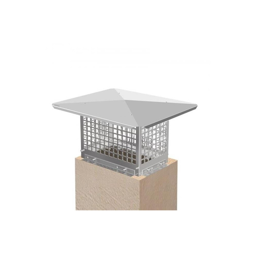 Vevor YCZ8X1325JSKWR62OV0 8 x 13 in. 3 Flue Caps04 Stainless Steel Fireplace Cover Chimney Cap, Silver