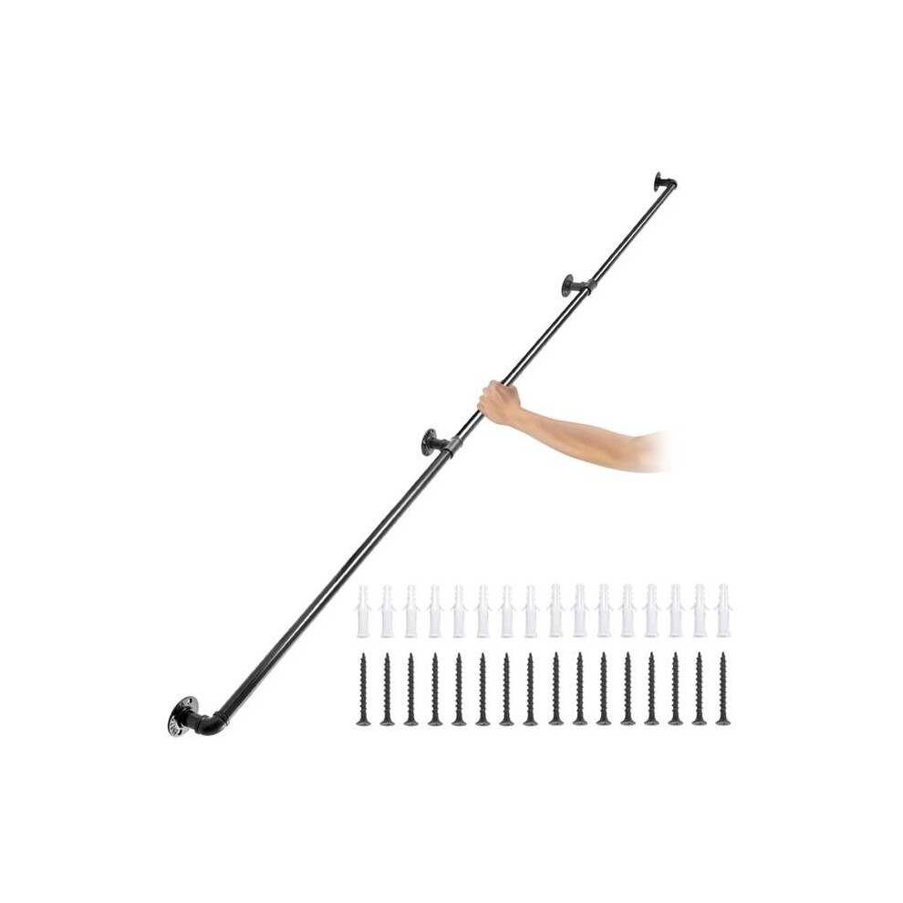 Vevor TZBGSLTFSGYG9VDEUV0 9 ft. Pipe Stair Handrail, Black