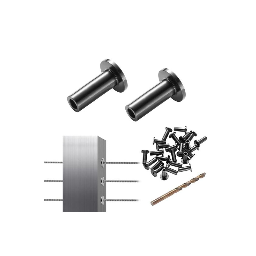 Vevor BXGBHTHS101JHX76KV0 101 Pack T316 Stainless Steel Protector Sleeves for 0.12 in. Wire Rope Cable Railing - Black