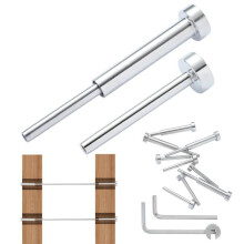 Vevor YXZJQYS20J185WDTQV0 Invisible Cable Railing Kit, T316 Stainless Steel 0.12 in. Invisible Receiver & Swage Stud End, Silver - Pack of 20