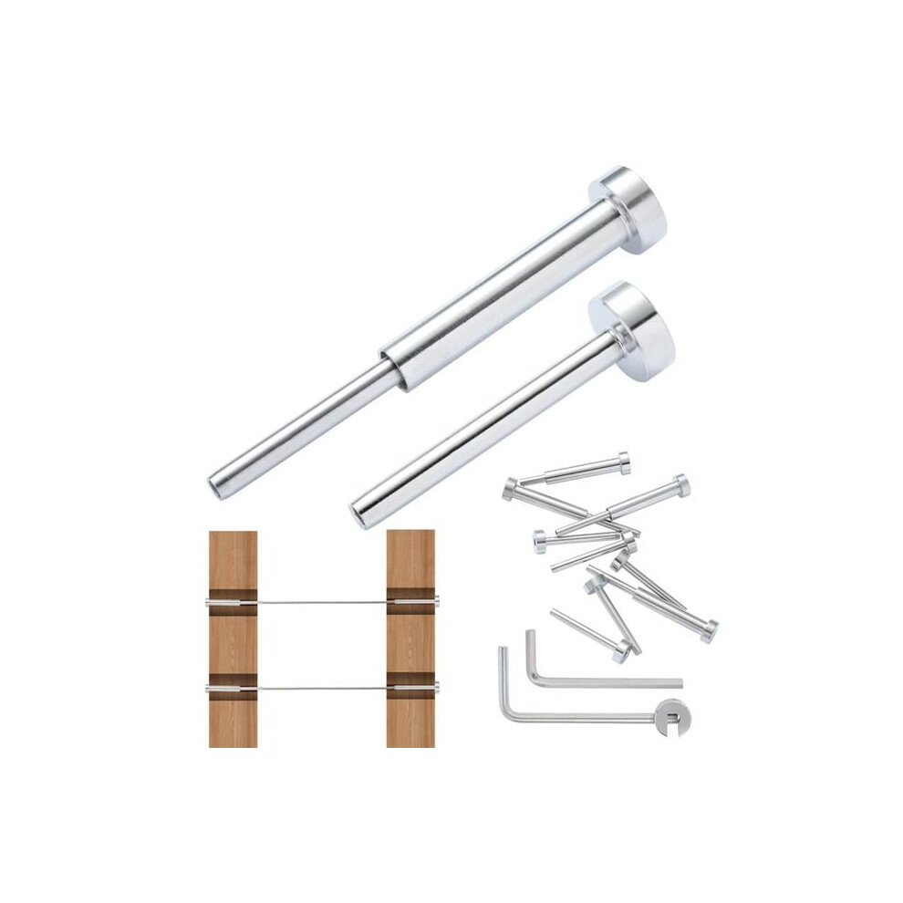 Vevor YXZJQYS20J185WDTQV0 Invisible Cable Railing Kit, T316 Stainless Steel 0.12 in. Invisible Receiver & Swage Stud End, Silver - Pack of 20