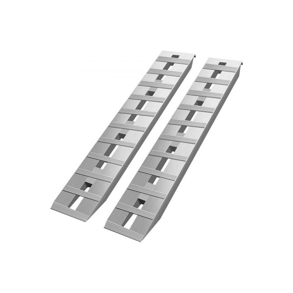 Vevor Lhjpd60x12in2zz01v0 60 X 12 X 2.5 In. Aluminum Trailer Ramps For 6000 Lbs Total Beavertail Hook End - Pack Of 2