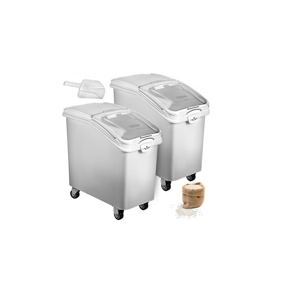Vevor MX750X340X730MMX2V0 21 gal 2X Ingredient Storage Bin with Casters