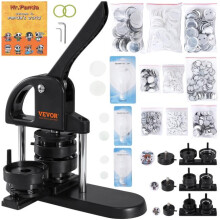 Vevor SL253258MM300D5JWV0 3-in-1 Button Maker Machine with Panda Magic Book, Black & Orange