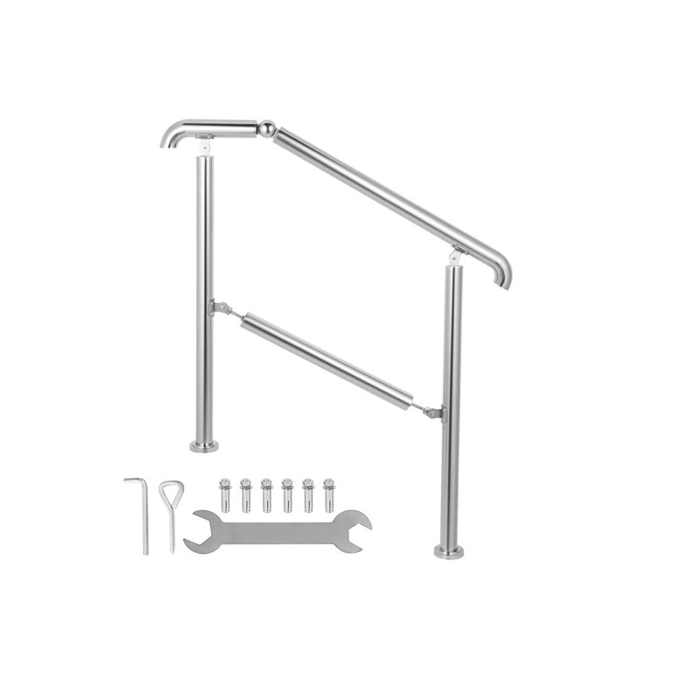 Vevor BXGLTFS3BDLZ00001V0 441 lbs Stainless Steel Transitional Handrail for Level Surface & 2 to 3, Silver
