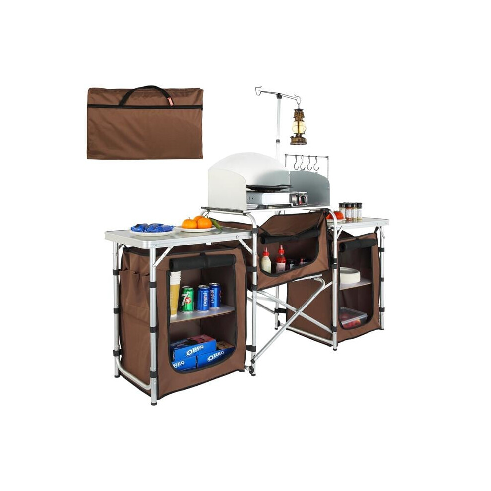 Vevor DFBKYDCFHSBZD00R7V0 Camping Kitchen Table, Brown