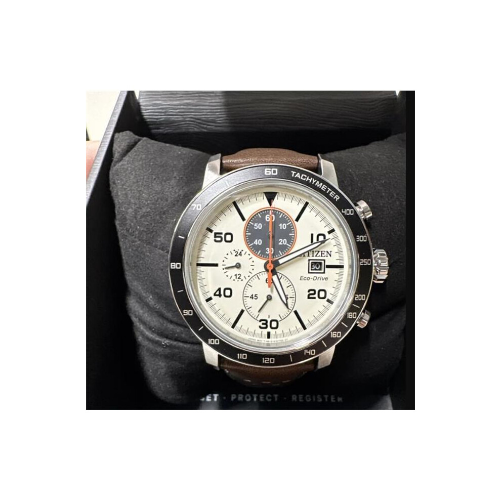 Citizen KK80089 Citizen Brycen CA0649-06X Chronograph Brown Leather Band Eco-Drive Men&apos;s Watch