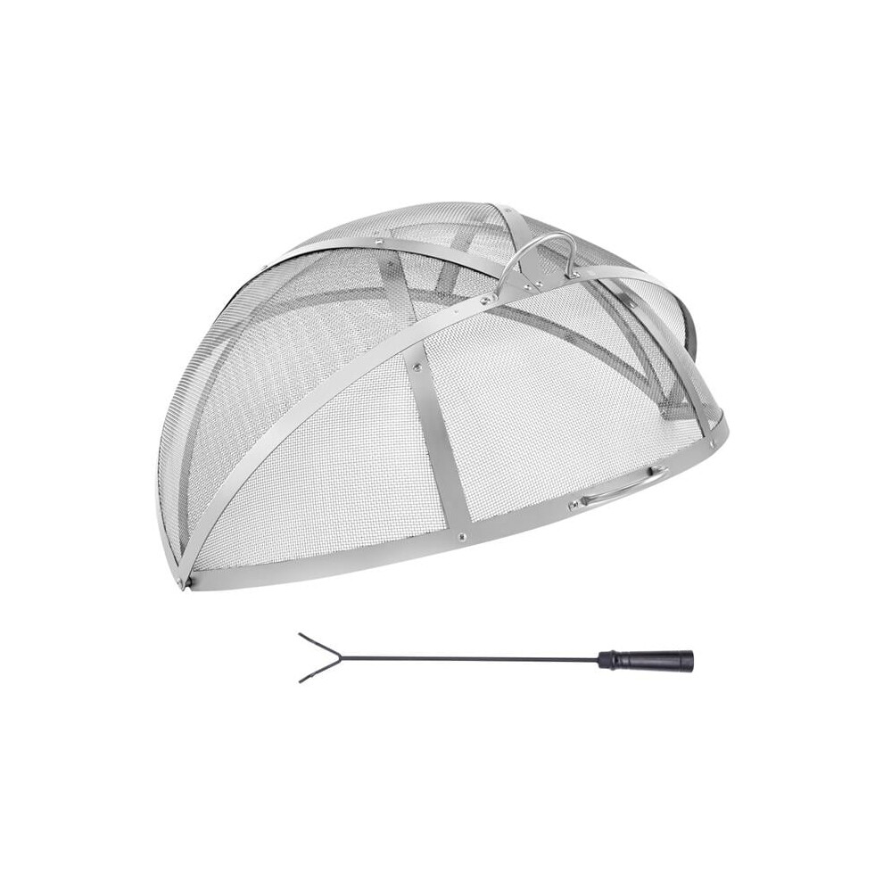 Vevor HKWZ201BXGQXHKE2TV0 40 in. Fire Pit Round Wood Burning Spark Screen Cover Lid Stainless Steel