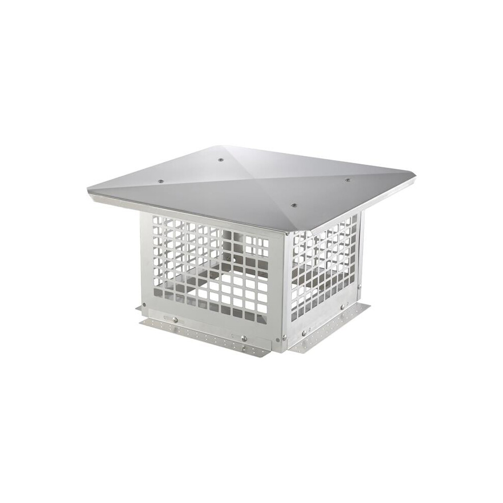 Vevor BXGFXPDYDGYS8DSKIV0 12 x 12 in. Chimney Cap 304 Stainless Steel Fireplace Chimney Cover Fits Mesh Flue Covers Outside, Silver