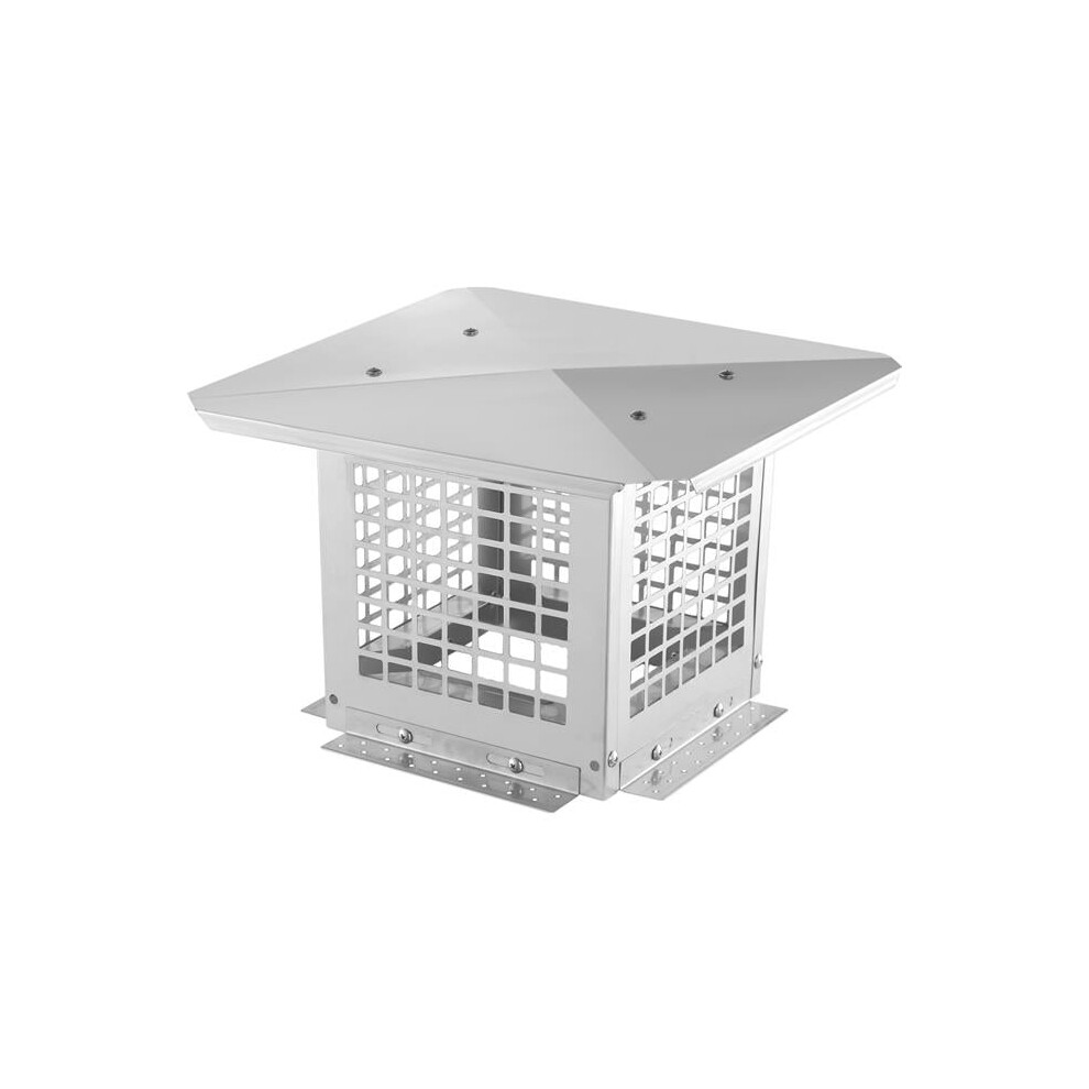 Vevor BXGFXPDYDGYSKQNL5V0 9 x 9 in. Chimney Cap 304 Stainless Steel Fireplace Chimney Cover Fits Mesh Flue Covers Outside, Silver