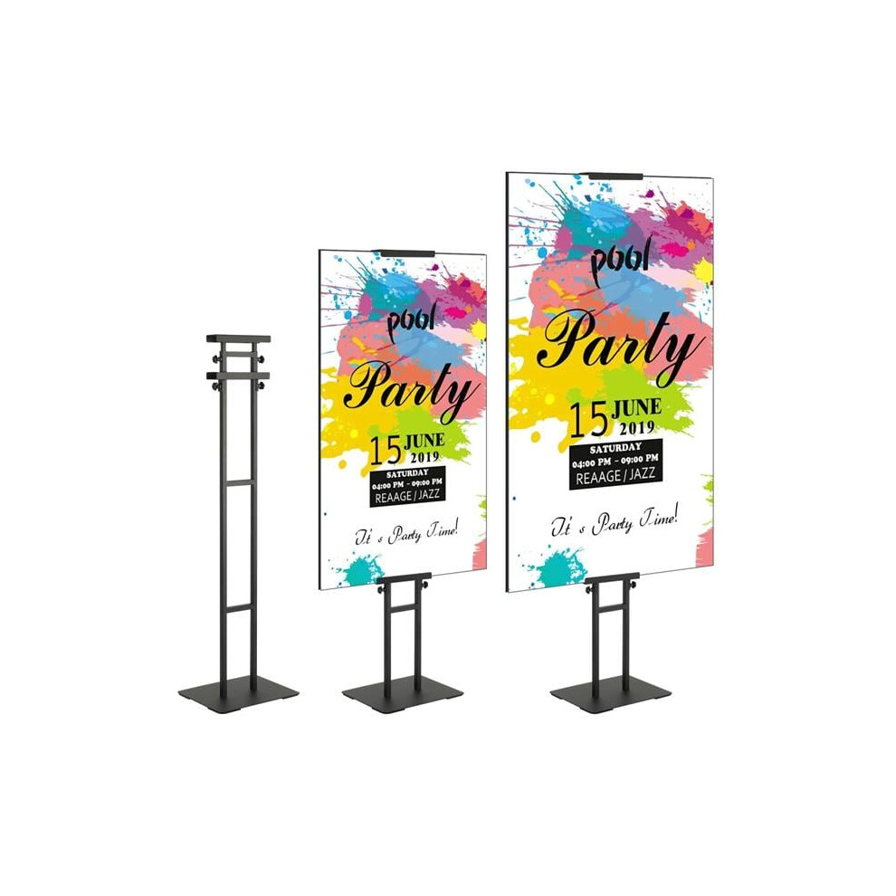 Vevor HBJJSDZ475YCPRZ6SV0 75 in. Poster Stand Floor Standing Sign Holder Adjustable Height Double-Sided - Black
