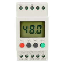 SVR1000 Spannungserkennungsrelais Digital 24-48V - LCD, 43 mm Gehäuse, Über-/Unterspannungsschutz, Verzögerung, 1 Wechsler + 1 Öffner
