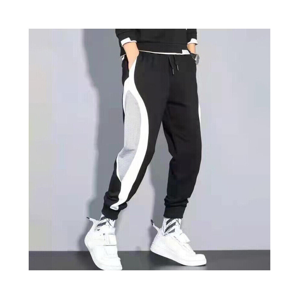 Pantalon De Surv?tement Taille ?lastique Pour Hommes Pantalon De Jogging F-Noir-3XL