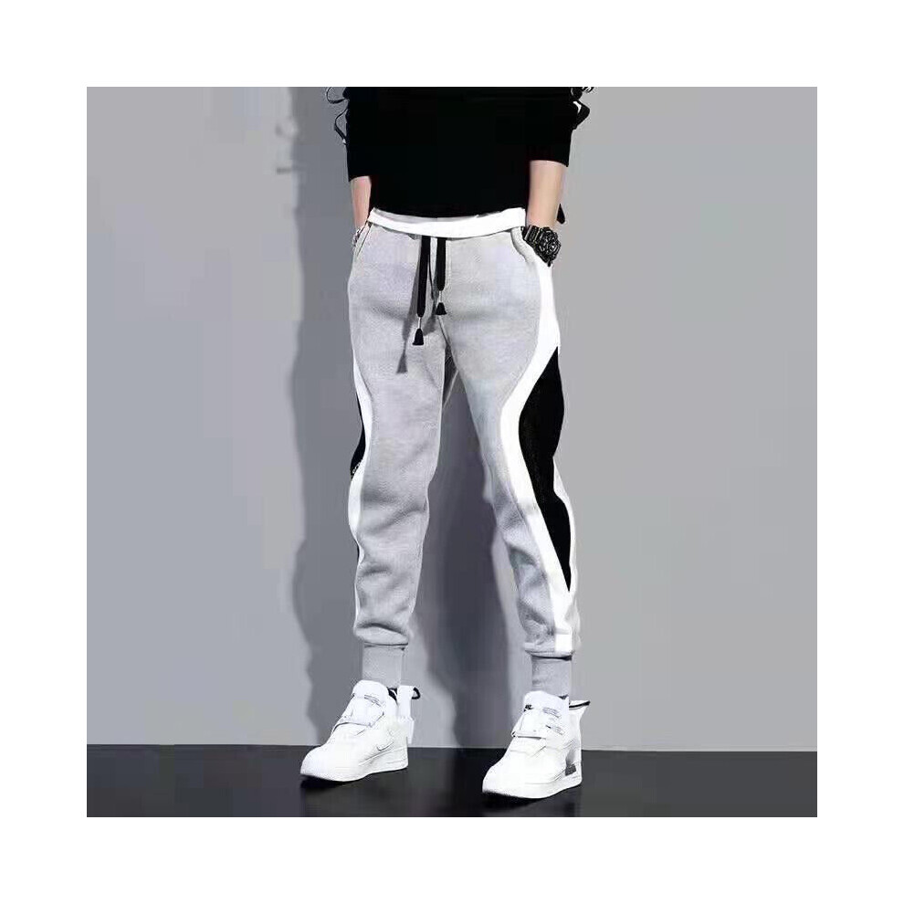 Pantalon De Surv?tement Taille ?lastique Pour Hommes Pantalon De Jogging F-Gris-2XL
