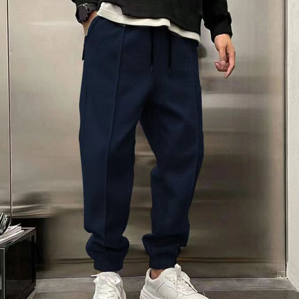 Pantalons De Surv?tement Pour Hommes Cargo Combat Joggers Pantalons De F-Bleu fonc?-S