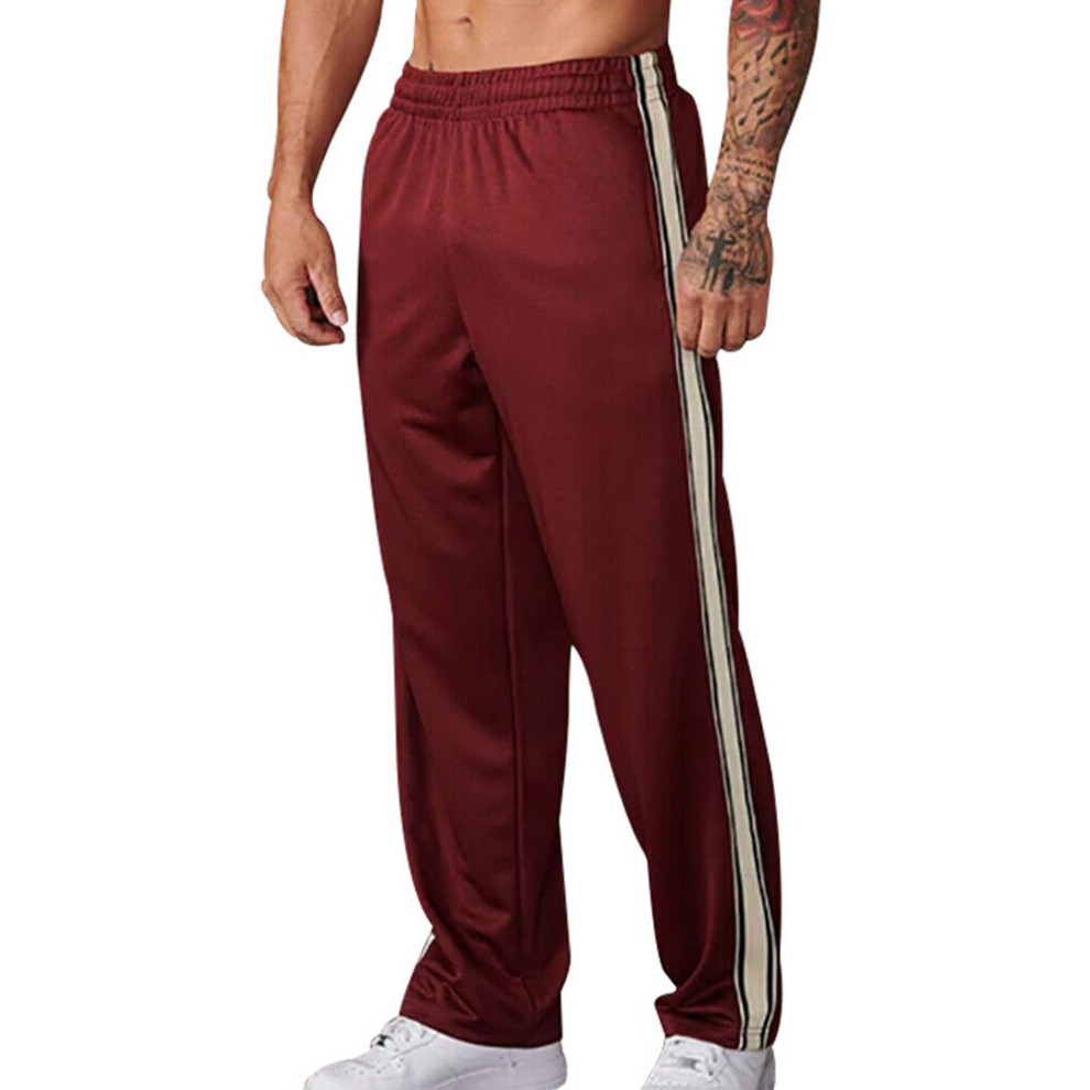 Pantalon De Surv?tement Pour Hommes Bas De Jogging Ray? Pantalon De Sport -Rouge-3XL