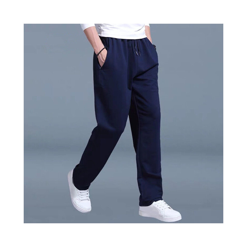 Pantalon De Jogging Droit D?contract? Pour Hommes Pantalon De Surv?tement @-royal blue-4XL