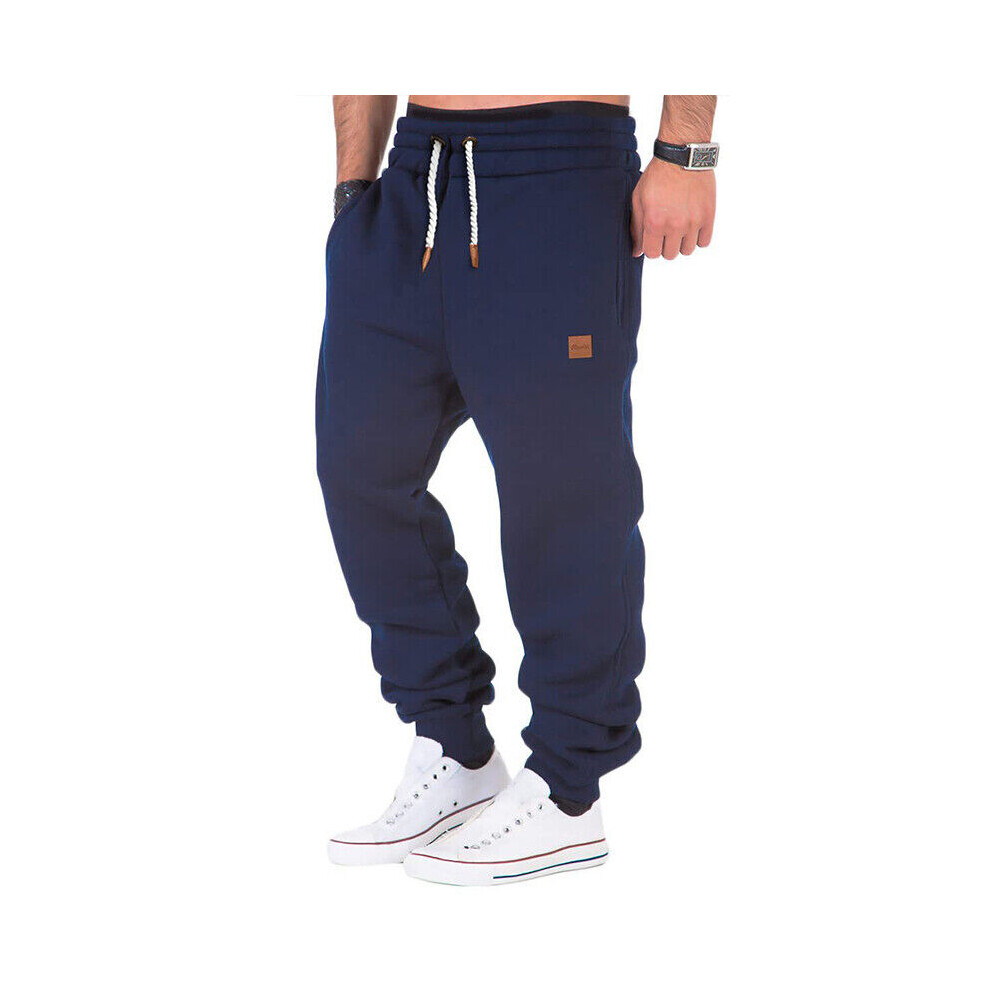 Pantalon De Jogging D?contract? Pour Hommes Pantalon De Surv?tement Avec R-Bleu fonc?-M