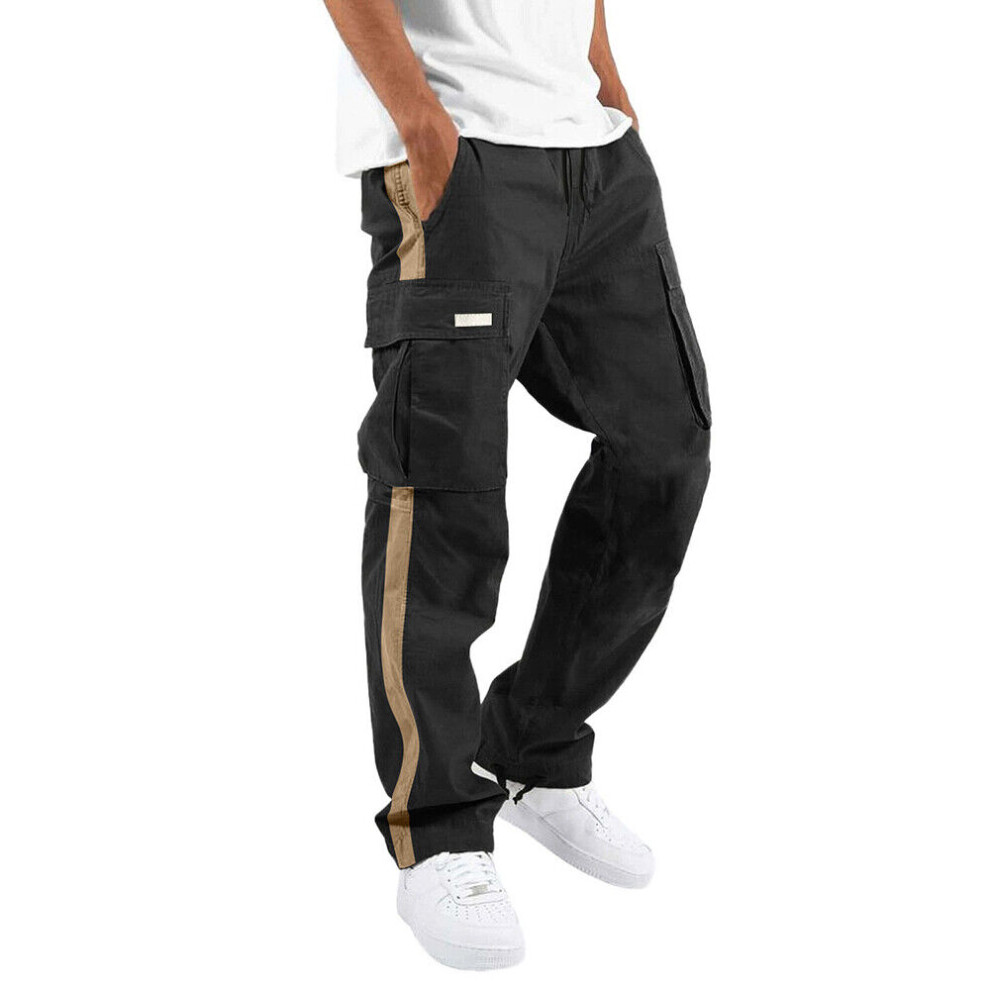 Pantalon De Jogging D?contract? Pour Hommes Surv?tement Cargo De Combat R-Noir-L