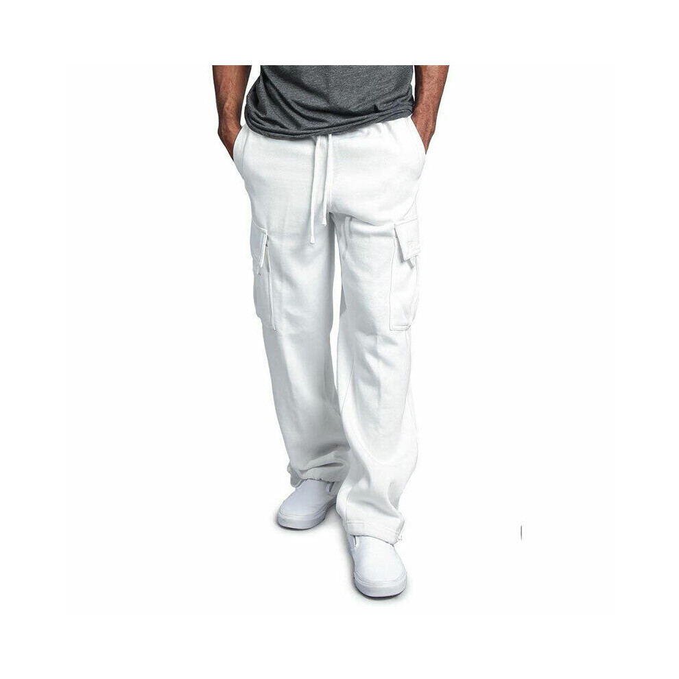 Pantalon De Jogging D?contract? Pour Homme Pantalon De Surv?tement Poche F-Blanc-L
