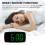 Smart Digital Alarm Clock Bedside,Green LED USB Desk Clock,Black 5