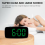 Smart Digital Alarm Clock Bedside,Green LED USB Desk Clock,Black 7