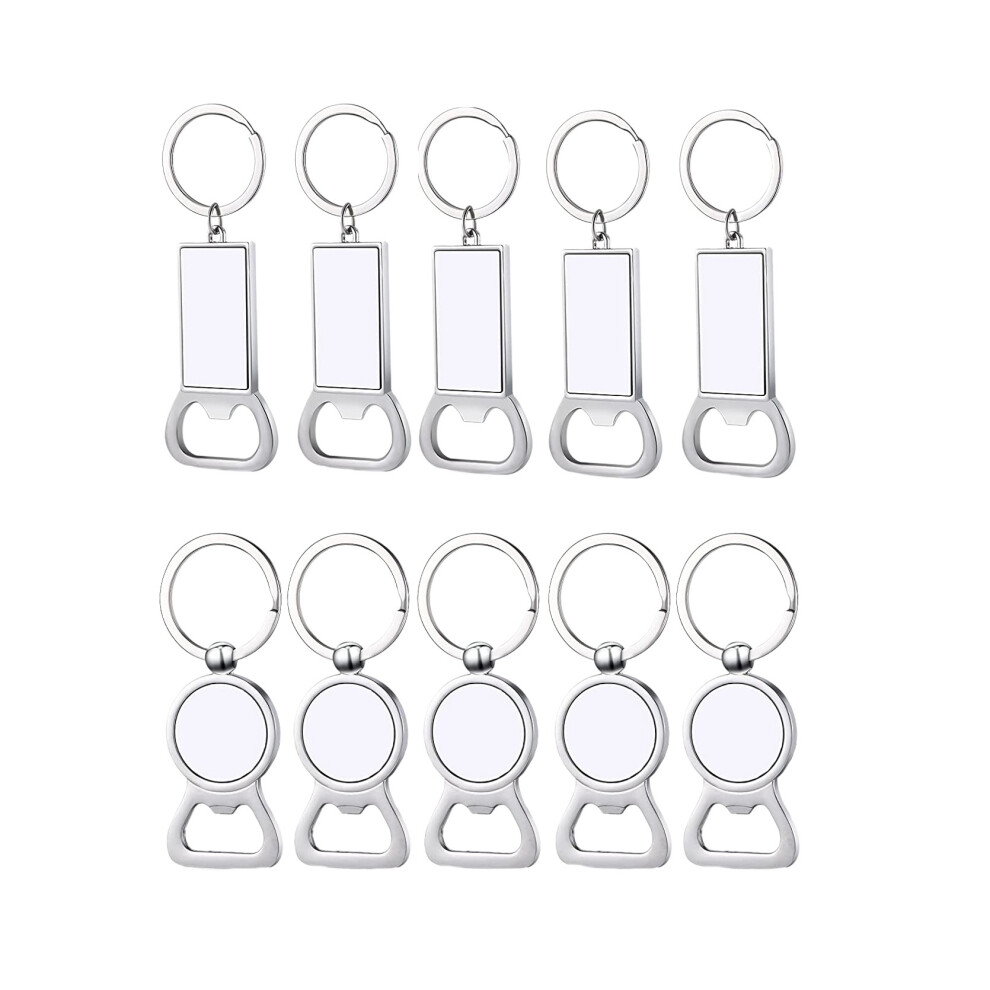 10 Pezzi Portachiavi Apribottiglie In Metallo Portachiavi In Alluminio Con Trasferimento Termico