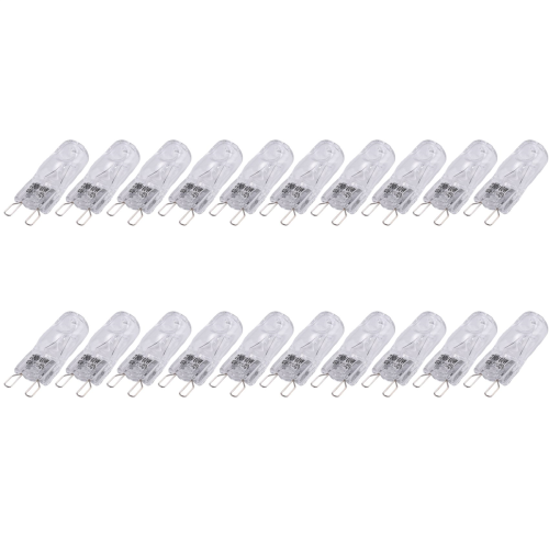 20Pcs G9 Halogen Light Bulbs,60W Clear Halogen Lamps Dimmable,2800K 2