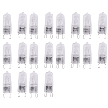 20 stuks G9 halogeenlampen, 60W heldere halogeenlampen dimbaar, 2800K
