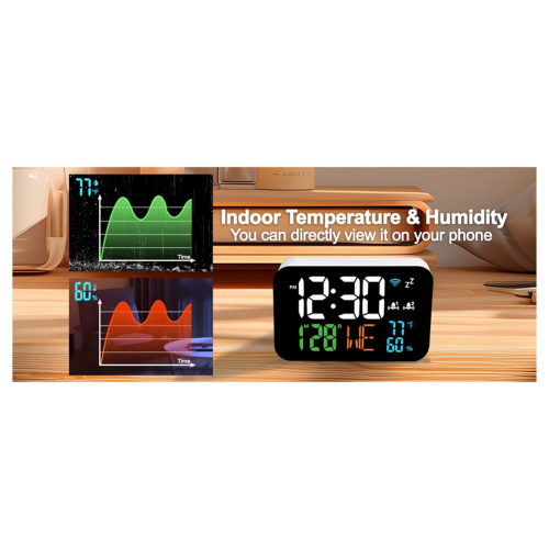 Tuya WiFi Clock Calendar Έξυπνο θερμόμετρο υγρόμετρο 1