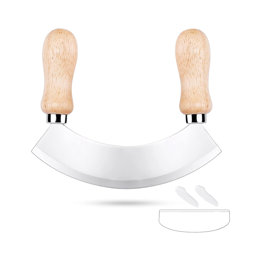 Chopping Knife, Herb Knife with 1 Stainless Steel Blade, Pizza Cutter