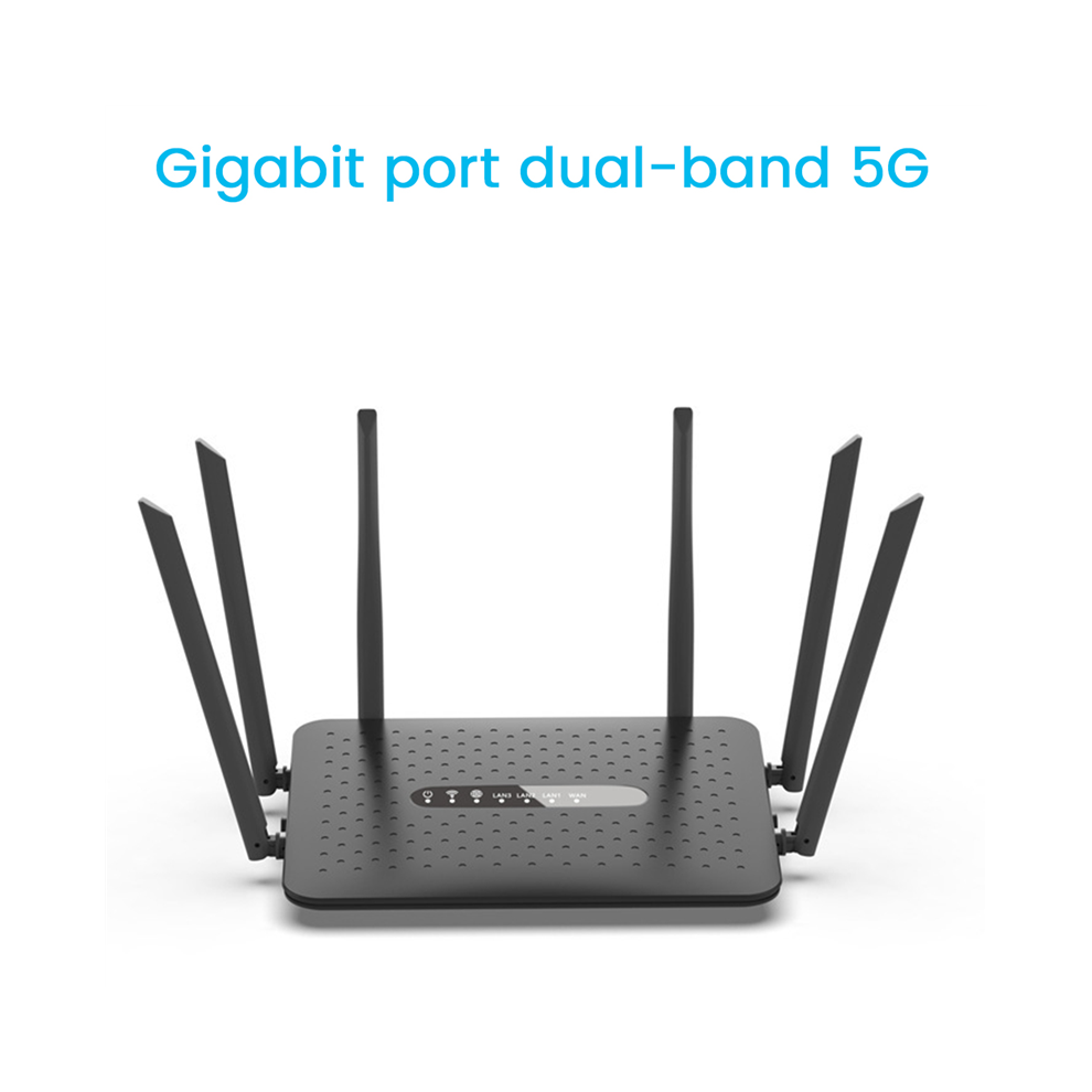 Router Gigabit Router Wireless 2.4G/5G Dual Band WiFi Router Nero