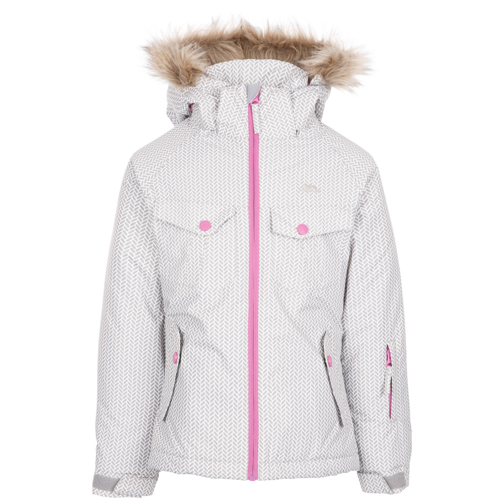 (11-12 Years, Platinum Print) Trespass Girls Padded Ski Jacket Denia