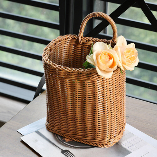 Kitchen Storage Basket with Handle Woven Hanging Baskets L 1