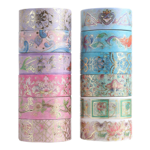 Gold Foil Flower Washi Tape Set, Floral Washi Tape