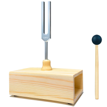 Diapason da 528 Hz con cassa di risonanza, lega di alluminio, altoparlante in legno