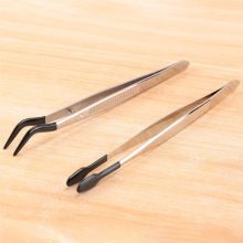 2 Pcs of Rubber Tip Tweezers Set for Craft Laboratory 15cm