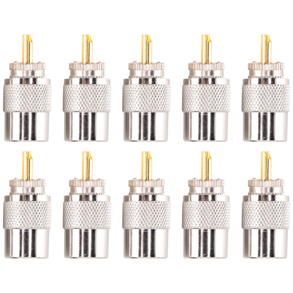 10Pcs Rf Connector Uhf Male Connector Rg8 Rg58 Cable Lug Antenna 4853896823897