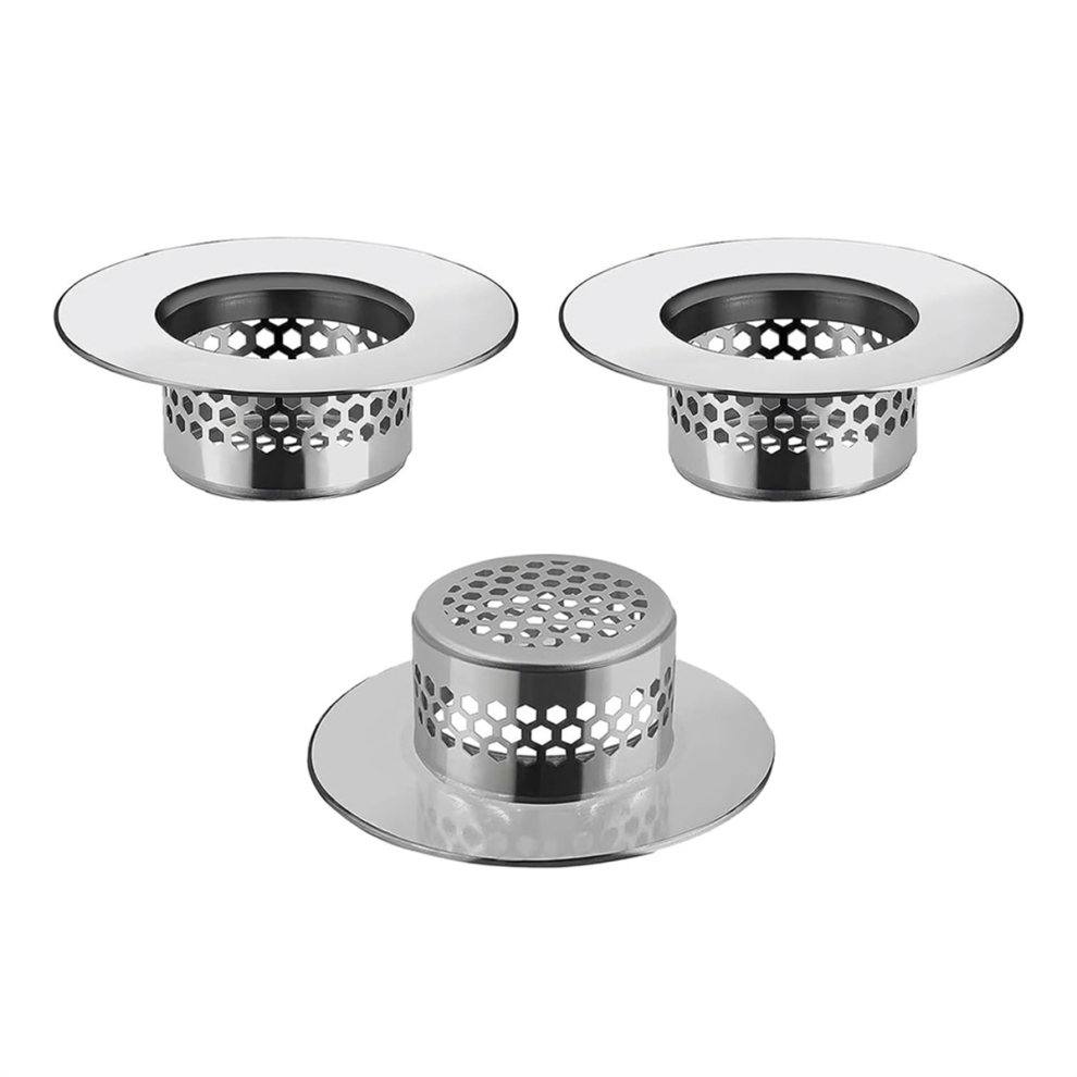 Bathtub Drain Cover,Bathroom Sink Strainer,Drain Hair Catcher,B(3pcs)-image-OPC-PFZGWWZ-NEW