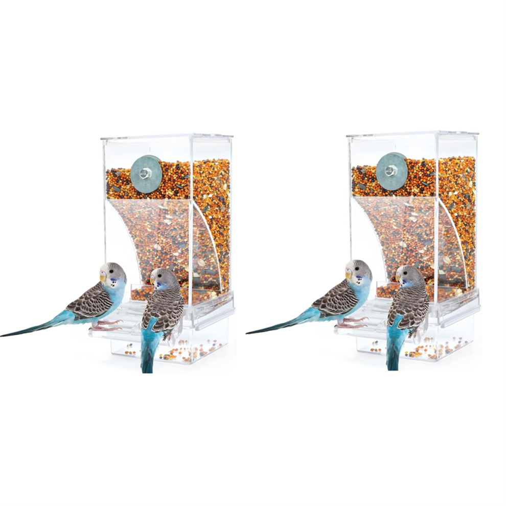 Bird Feeders Bird Feeding Cage Transparent Parakeet Seed Container