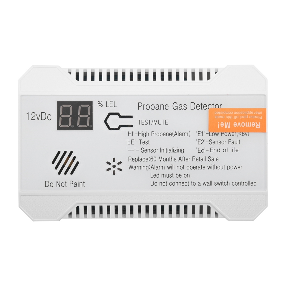 Rilevatore Di Propano 12V Gpl Sensore Di Gas Naturale Allarme Perdite 85DB (Bianco)