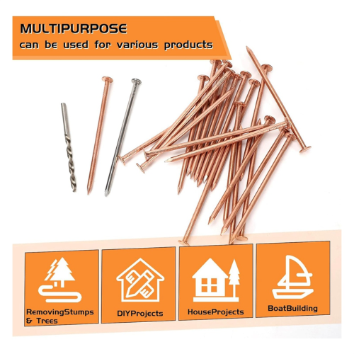 Kit de pregos de cobre para matar ?rvores, pregos de cobre puro de 3,5 polegadas a granel 2