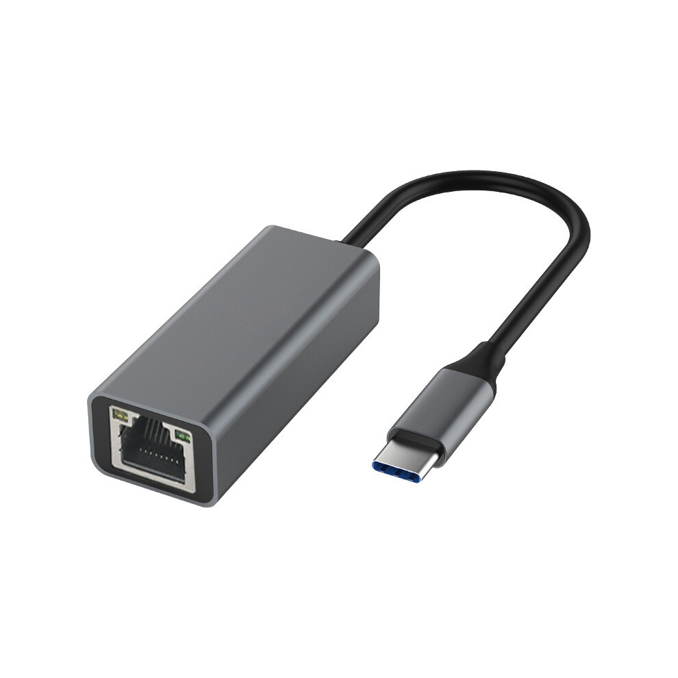 (Type-C 1000M) Type-C To Rj45 Ethernet Wired Lan Adapter 100/1000Mbps ( Type C Gigabit) Grey/Silver 9417278679622