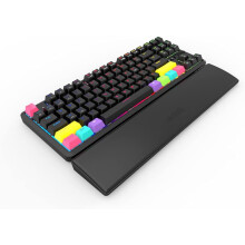 (Black 87 Keys) 104 Keys Anti Slip Office Gaming Keyboard Wrist Rest Support Pad (White)