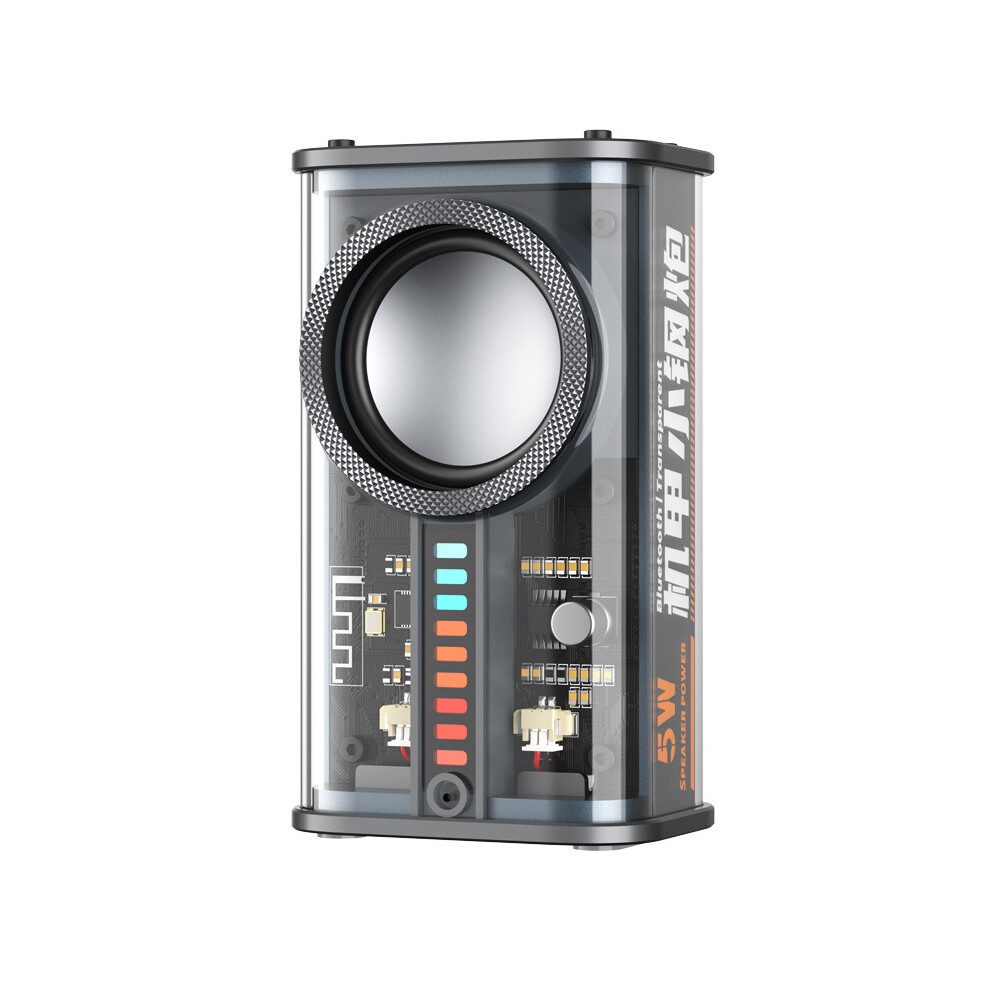 ( A) Transparent Mecha Usb Wireless Tws Speaker Bluetooth-Compatible 5.0 ( A) Black 9417278683230