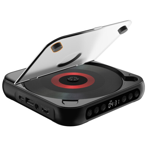 (Black) CD Music Player Memory Function Personal CD Player 1200 MAh Battery (White)