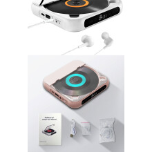 (White) CD Music Player Memory Function Personal CD Player 1200 MAh Battery (White)