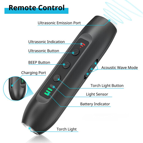 Ultrasonic Bark Deterrents with LED Flashlight Plastic Dog Training Pet Products