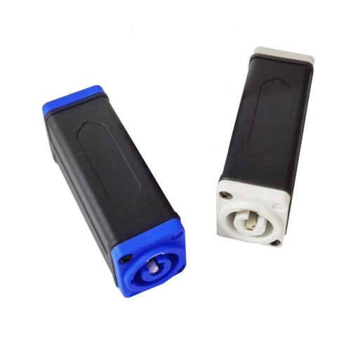 LED PowerCon AC Coupler Adapter Extender Connector Blue to White 2